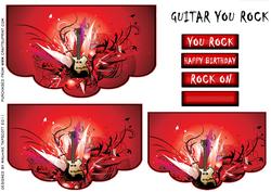 Red Guitar Scallop Edge Stacker