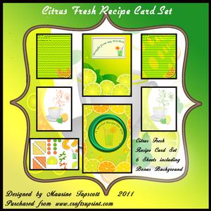 Citrus Fresh Recipe Card Set