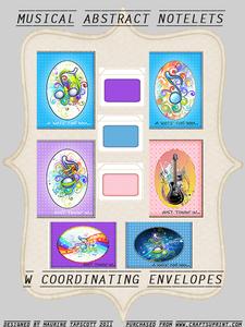 Swirly Musical Notelet Set