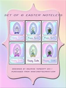 Set of 6 Easter Notelets Kit