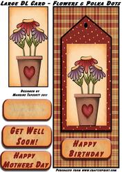 Flowers & Polka Dots Large Dl Card