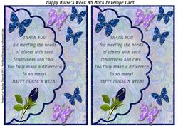 Nurse's Week Mock Envelope A5 Card