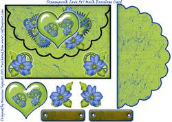 Steampunk Love 5x7 Mock Envelope Card
