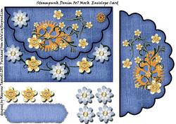 Denim Steampunk 5x7 Mock Envelope Card