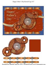 Happy Fathers Day 5x7 Rusty Gears