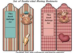Monkey Business Double-sided Set of Bookmarks