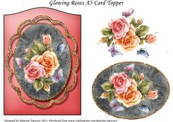 Glowing Roses A5 Topper