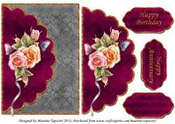 Glowing Roses Mock Envelope