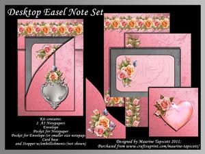 Desktop Easel Notepaper Kit - Rosy Glow