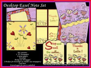 Desktop Easel Notepaper Kit - Stop and Smell the Coffee