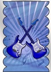Double Scallop Edge Dueling Electric Guitars