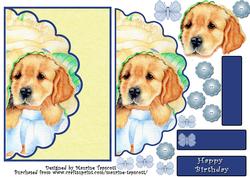 Snuggle Puppy Mock Envelope Card