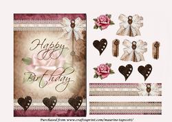 Romantic Vintage Birthday 5x7