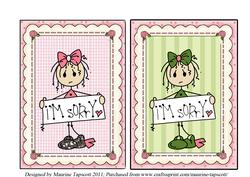 Knobby Knees I'm Sorry 5x7 Toppers