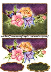 Flora and Butterfly 5x7 Mock Envelope