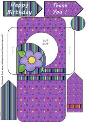 Cookie Pocket - Purple Dots W Flower