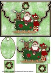 Santa, Rudy and Ginger A5 Mock Envelope