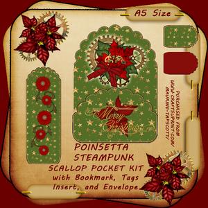 Steampunk Christmas Pocket & Bookmark Kit