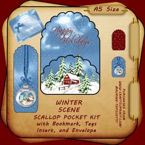 Christmas Scene Pocket & Bookmark Kit