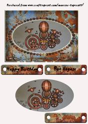 Steampunk Rust Air Birthday 5x7