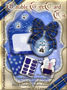 Bauble-shape Gift Card Kit - Snowman Friends