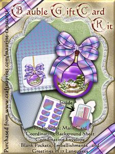Bauble-shape Gift Card Kit - Purple Scene