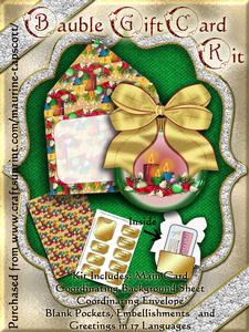 Bauble-shape Gift Card Kit - Gold Candles