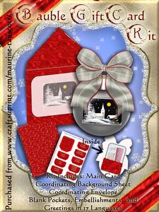 Bauble-shape Gift Card Kit - Black and White Church