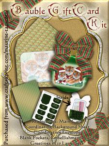 Bauble-shape Gift Card Kit - Santa Tiger Cubs