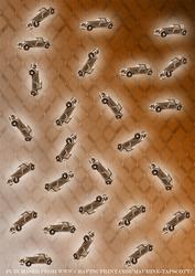 Vintage Car on Steampunk Background