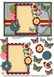 Vintage Flowers&butterflies 5x7