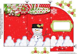 Snowman's Snowballs on Red Money Wallet