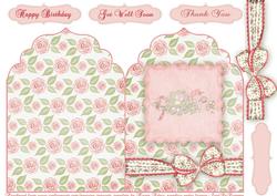 Elegant Top 5x7 Stencilled Roses Card