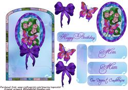 Stained Glass Flower & Butterfly Topper