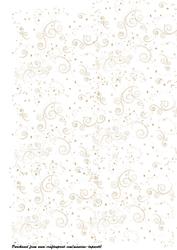 Golden Snowflakes & Swirls on White