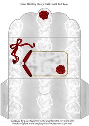 Silver and Red Money Wallet
