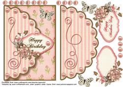 Vintage Roses Scallop Envelope 5x7