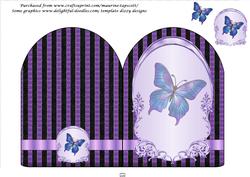 Purple & Black Round Top 5x7 Quick Card