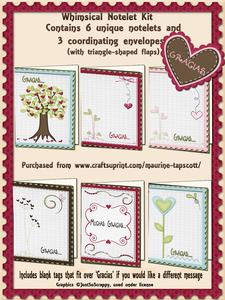 Set of Whimsical 'gracias' Notelets