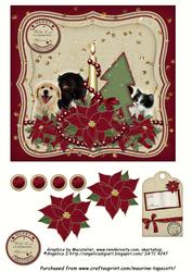 Puppies & Kitty Bracket-shaped Topper