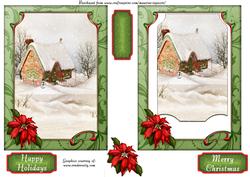 Snowy Cottage Poinsettias