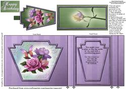 Roses Happy Birthday Aperature Card