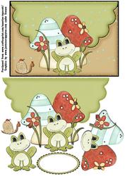 Toadstools & Froggy Mock-envelope Card