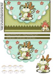 Toadstools and Lily Pads 5x7 Mock Envelope Topper