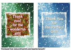 Christmas Thank You 5x7 Toppers