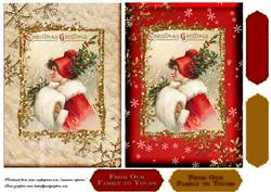 Christmas Greetings Set of 5x7 Toppers