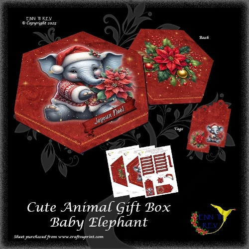 Cute Christmas Gift Box Baby Elephant