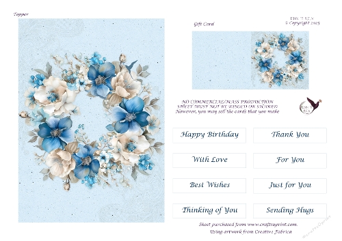 Blue Ivory Floral Halo