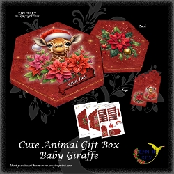 Cute Christmas Gift Box Baby Giraffe