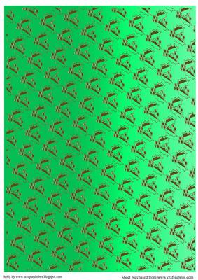 Gold Holly Peel Offs Effect with Green Backgound Sheet